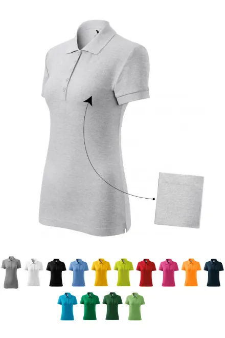Polo simple femme, marbre gris clair