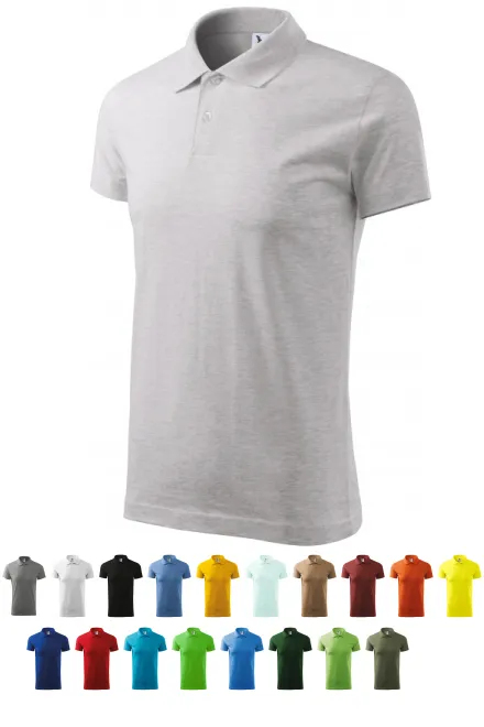 Polo simple homme, marbre gris clair