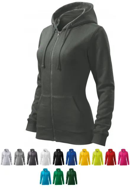 Sweat femme à capuche, ardoise sombre