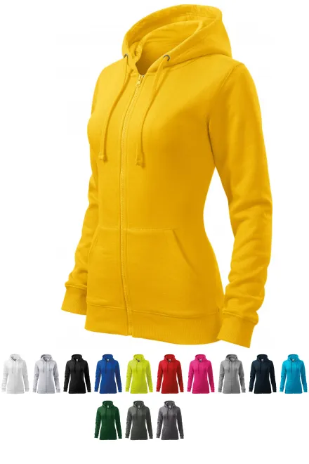 Sweat femme à capuche, jaune