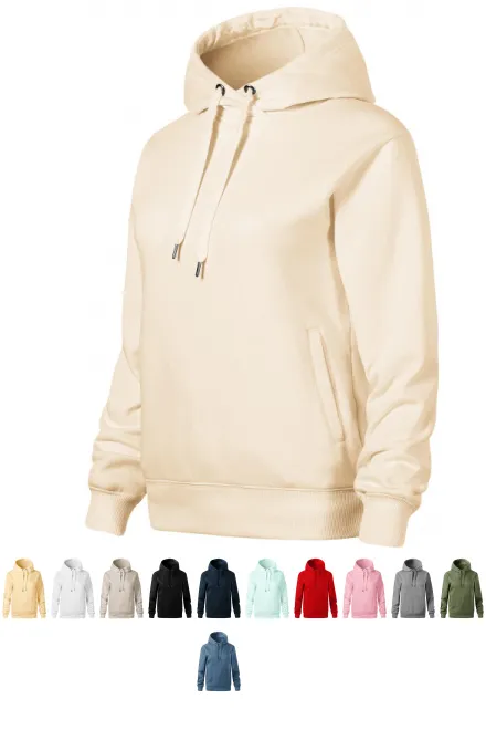 Sweat femme confortable à capuche, amande