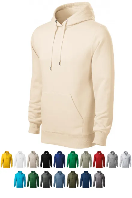 Sweat homme à capuche sans zip, amande