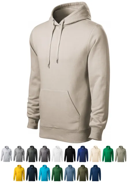 Sweat homme à capuche sans zip, gris glacé