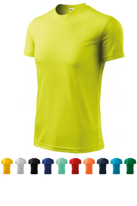 T-shirt à encolure asymétrique, jaune fluo