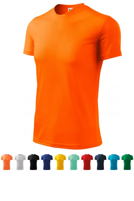T-shirt à encolure asymétrique, orange fluo