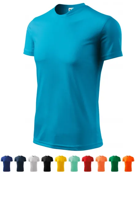 T-shirt à encolure asymétrique, turquoise