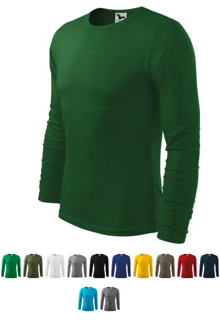 T-shirt à manches longues pour hommes, bouteille verte