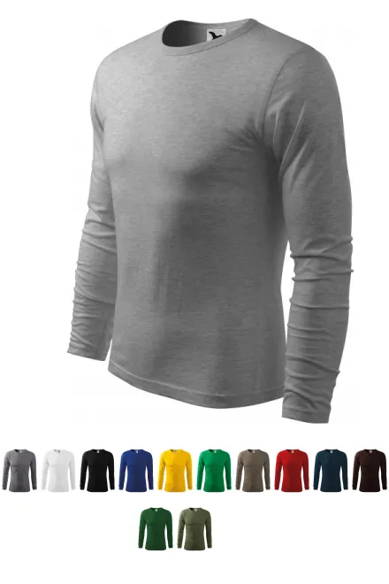 T-shirt à manches longues pour hommes, marbre gris foncé