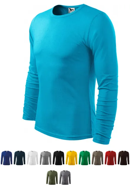 T-shirt à manches longues pour hommes, turquoise