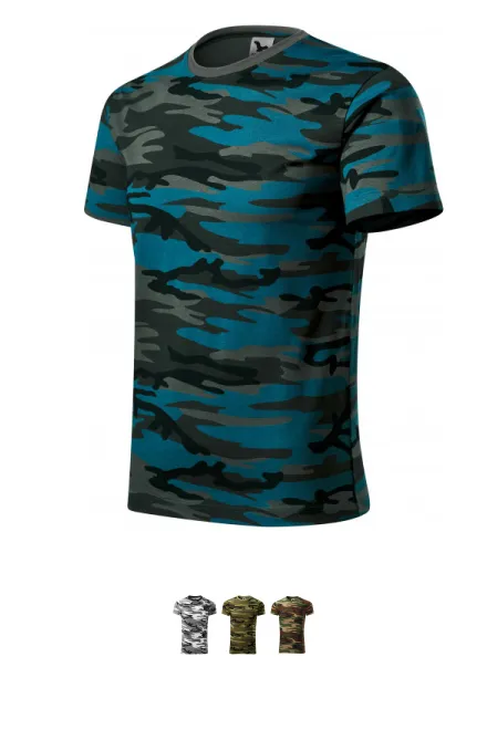 T-shirt camouflage, camouflage bleu