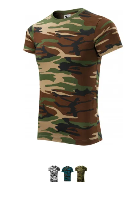 T-shirt camouflage, camouflage marron