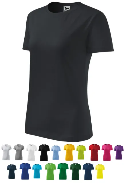 T-shirt classique pour femme, gris ébène
