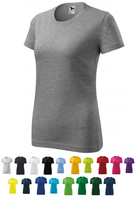 T-shirt classique pour femme, marbre gris foncé