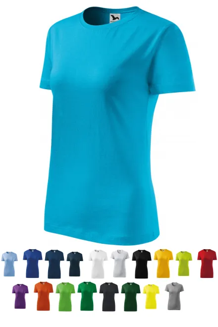 T-shirt classique pour femme, turquoise