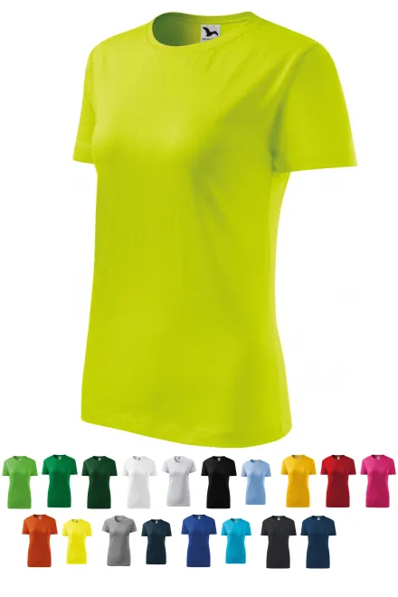 T-shirt classique pour femme, vert citron