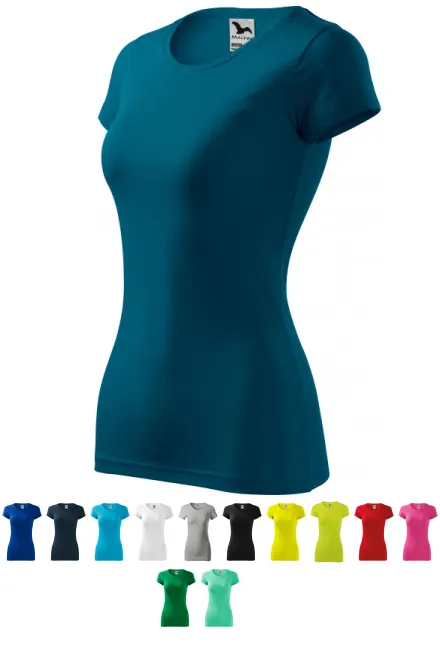 T-shirt coupe slim femme, petrol blue