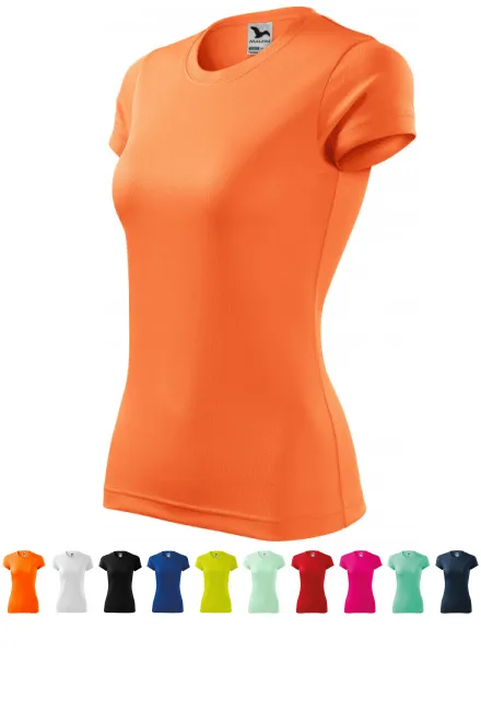T-shirt de sport femme, néon mandarin