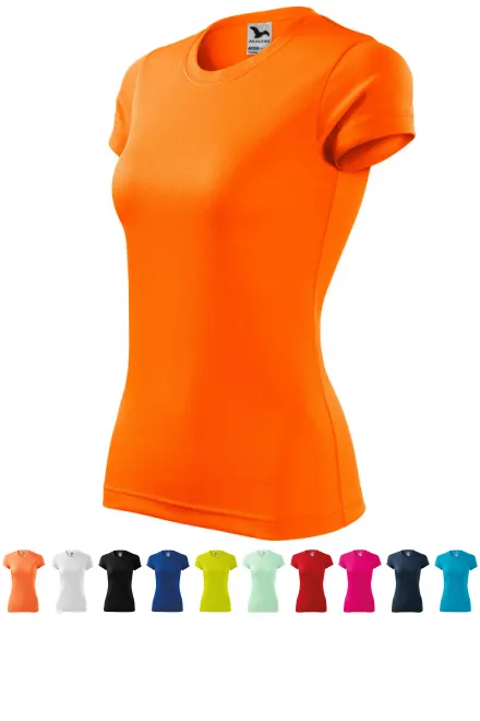 T-shirt de sport femme, orange fluo