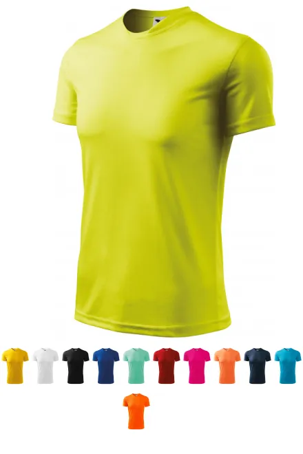 T-shirt de sport pour enfants, jaune fluo