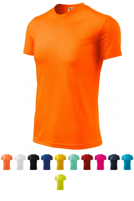 T-shirt de sport pour enfants, orange fluo