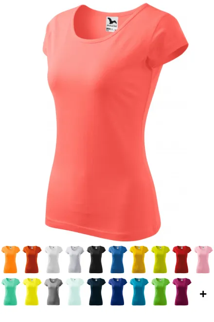 T-shirt femme à manches très courtes, corail