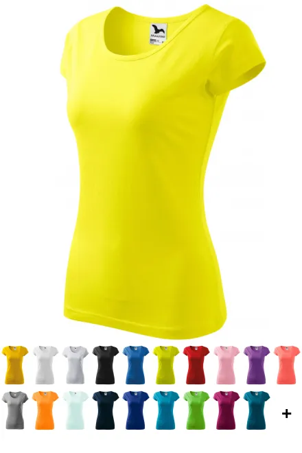 T-shirt femme à manches très courtes, jaune citron