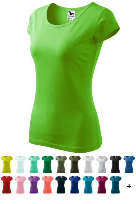 T-shirt femme à manches très courtes, Pomme verte