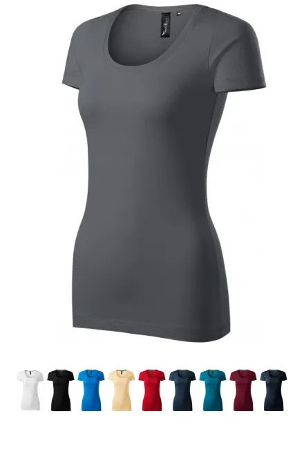 T-shirt femme avec coutures décoratives, gris clair