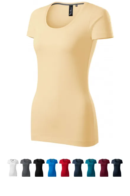 T-shirt femme avec coutures décoratives, vanille