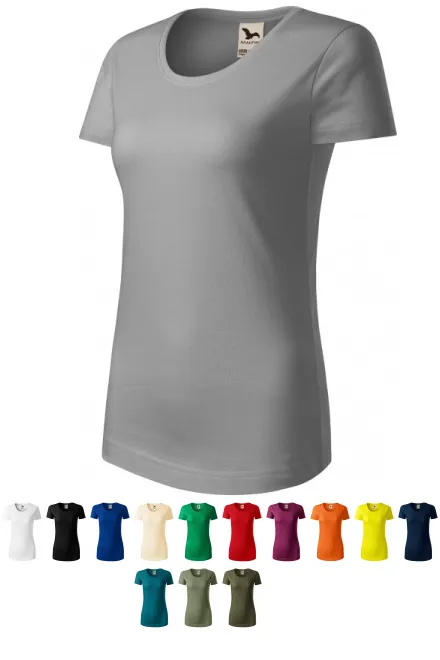 T-shirt femme en coton bio, argent clair