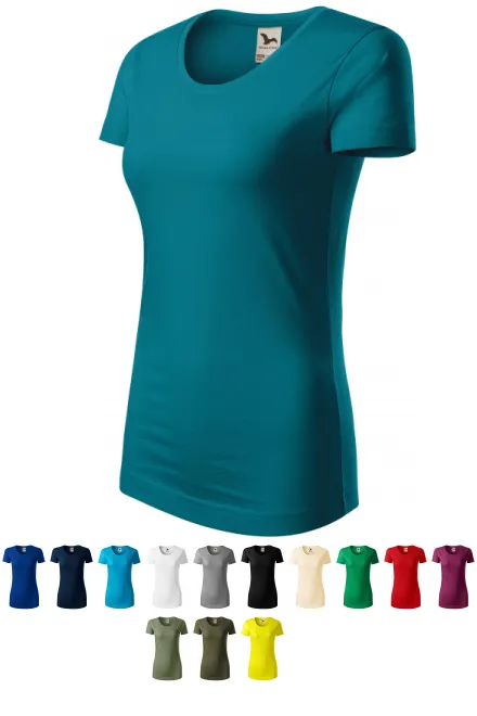 T-shirt femme en coton bio, petrol blue