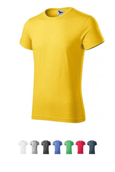 T-shirt homme à manches retroussées, marbre jaune