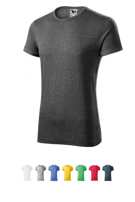 T-shirt homme à manches retroussées, marbre noir