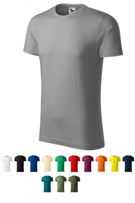 T-shirt homme, coton bio texturé, argent clair