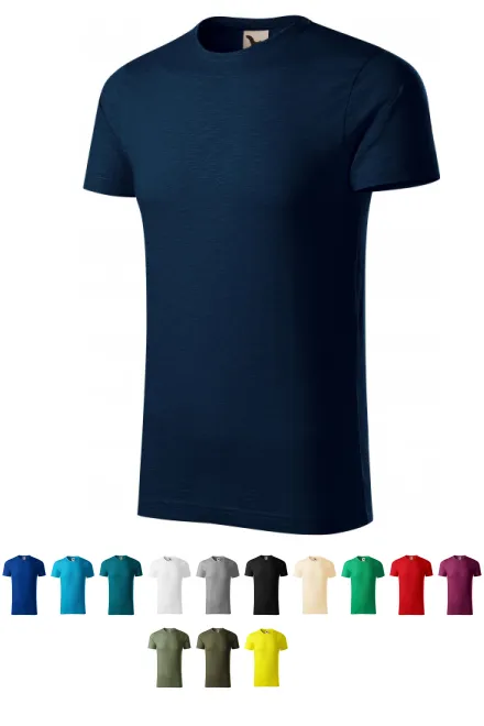 T-shirt homme, coton bio texturé, bleu foncé