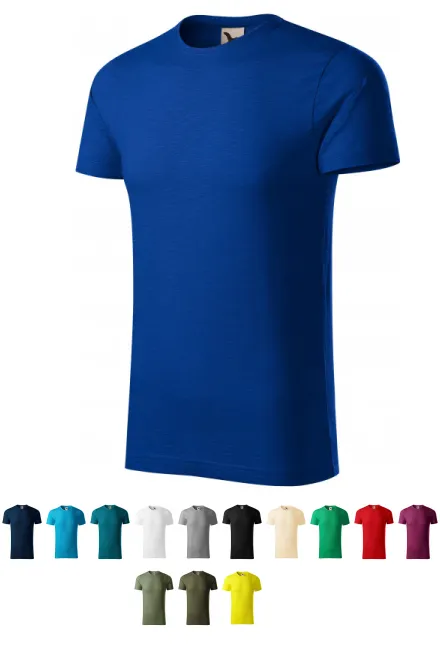 T-shirt homme, coton bio texturé, bleu royal