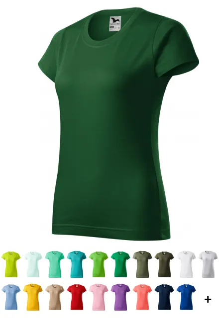 T-shirt simple femme, bouteille verte