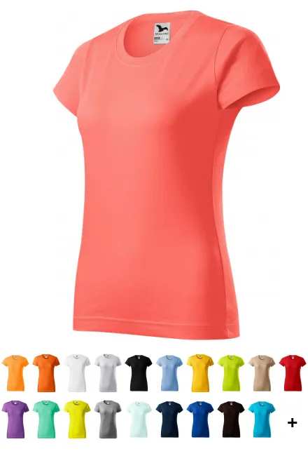 T-shirt simple femme, corail