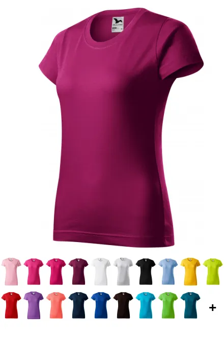 T-shirt simple femme, fuchsia