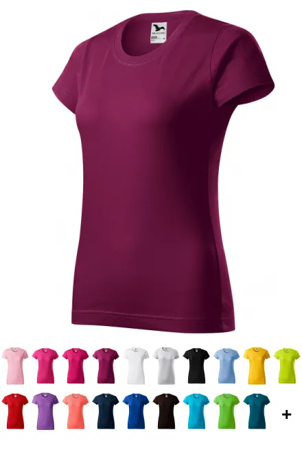 T-shirt simple femme, fuchsia
