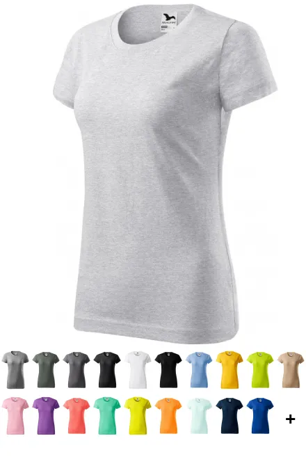 T-shirt simple femme, marbre gris clair