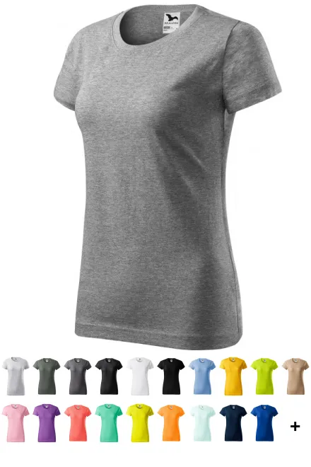 T-shirt simple femme, marbre gris foncé