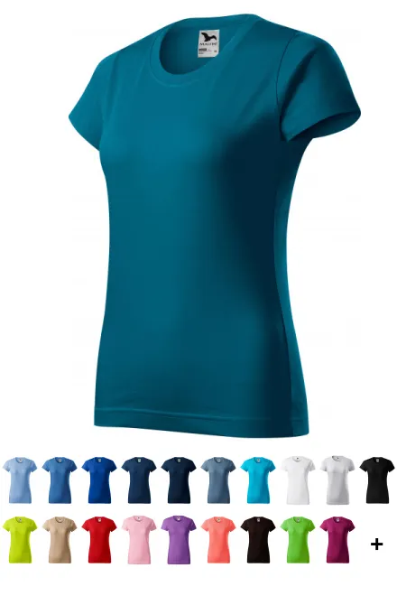 T-shirt simple femme, petrol blue