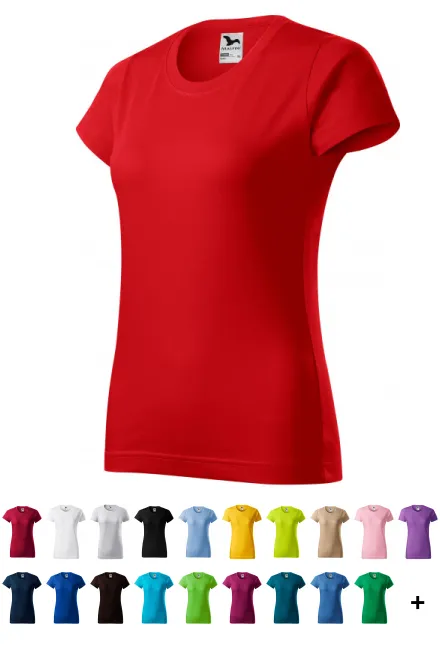 T-shirt simple femme, rouge