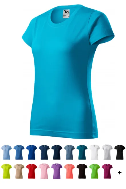 T-shirt simple femme, turquoise