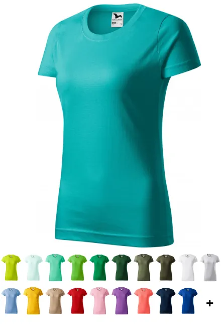 T-shirt simple femme, vert émeraude