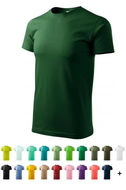 T-shirt simple homme, bouteille verte