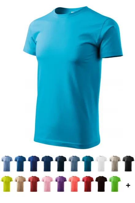 T-shirt simple homme, turquoise
