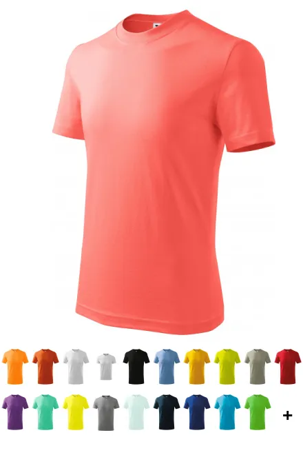 T-shirt simple pour enfants, corail