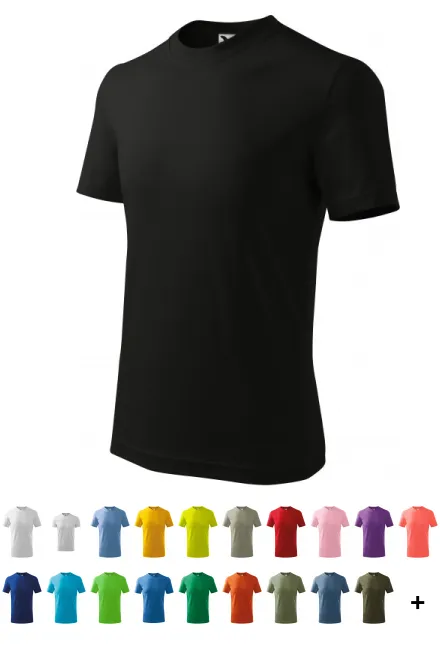 T-shirt simple pour enfants, noir